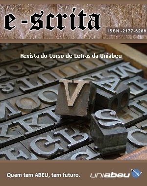 Capa da E-scrita, Revista do Curso de Letras da Uniabeu